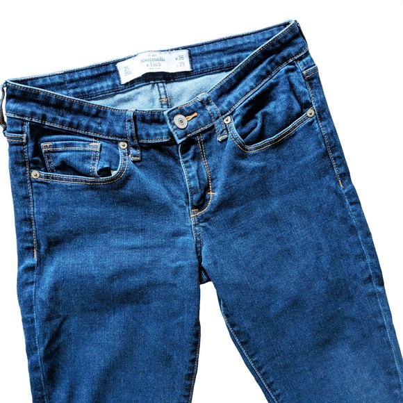 2 for $20 Abercrombie & Fitch Stretch Skinny Jeans Blue Wash - Picture 2 of 4